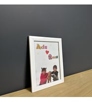 Çocukluk Fotoğraf Birleştirme, Çerçeve, Kişiye Özel, Konsept, Sevgiili Arkadaş Hediye (15x21) (Beyaz)