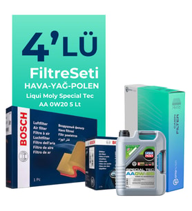 Bosch Nissan Qashqai 1.5 Hybrid Filtre Bakım Seti Liqui Moly Motor Yağlı (2022-2025) 4 Lü