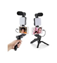 Yüksek Kaliteli Selfie Mikrofon Tripod ve LED Işık Seti