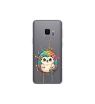 Samsung Galaxy S9 ile Uyumlu Splash Kirpi Tasarımlı Şeffaf Silikon Kılıf