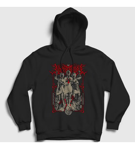Presmono Unisex Siyah Nothingness Lorna Shore Kapüşonlu Sweatshirt 443987tt