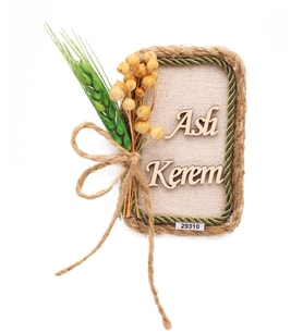 50 Adet 10x7cm Magnet Doğal Çiçekli  Söz Nişan Düğün Hediyesi Ahşap İsimli Mod.4 (Karışık)