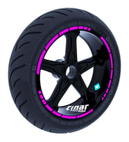 Gül Pembesi Moto GP Stili Jant Şeridi Sticker Reflektif, Floresan, Özel Renkler 