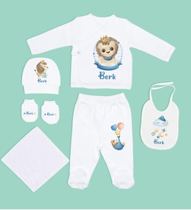 BK Kids Kişiye Özel Hastane Çıkışı, Bebek Kıyafeti, Yeni Doğan Bebek Hediyesi, 6 Parça Bebek Elbise Giyim Seti-8