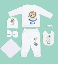 BK Kids Kişiye Özel Hastane Çıkışı, Bebek Kıyafeti, Yeni Doğan Bebek Hediyesi, 6 Parça Bebek Elbise Giyim Seti-8