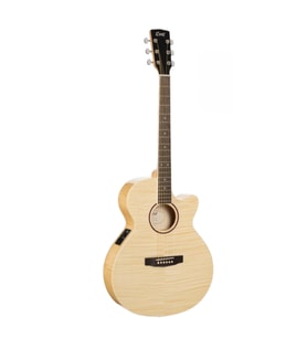 Cort Sfx-fmnat Elektro Akustik Gitar - Naturel (profesyonel)  İnce Kasa (sfx Body) Tasarımı, Alevli Akçaağaç (flame Maple) Arka Ve Yanlar, Gelişmiş Preamp Sistemi