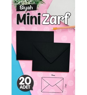 Mini Zarf Siyah 9x7 cm 20 adet-T272