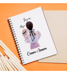 Canım Annem Tasarımlı Defter Kişiye Özel