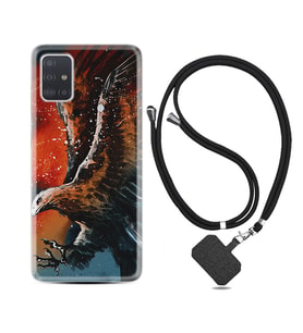 Samsung a71 A72 A73 A7 A9 2018 C7 C9 Kılıf Boyun Askılı Silikon Kartal Uçarken 1718