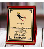 Dalgıç Baskılı Plaket (1. Tasarım)  Kişiye Özel (Kırmızı)