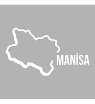 Manisa Harita Araba Sticker siyah 18x10 CM (Beyaz)
