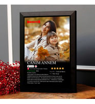 Anneye Hediye Momflix Film Afişi Canım Annem Tasarımlı Kişiye Özel Fotoğraf Çerçevesi Film Afişi Tablosu Anneler Günü Hediyesi