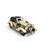 Dekoratif Metal Retro Araba Modeli – Nostaljik Metal Masa & Raf Dekoru (Beyaz)