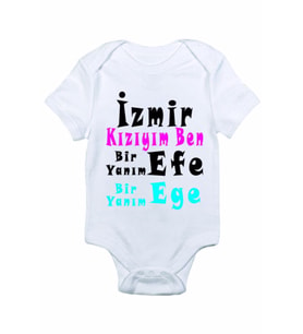Bebek Izmir Kızıyım Ben Baskılı Zıbın Body