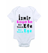 Bebek Izmir Kızıyım Ben Baskılı Zıbın Body