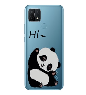 Oppo A15 / A15S Uyumlu Sevimli Panda Desenli Şeffaf Telefon Kılıfı