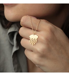 Kişiye Özel 925 Ayar Gümüş Deniz Anası Model Kolye (Gold)