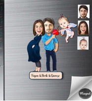 Kişiye Özel Aile Ahşap Magnet -32