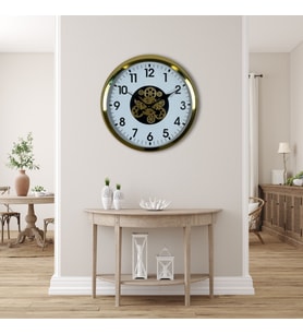 River World Duvar Saati Çarklı 60 cm Standart Gold