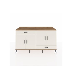 Kronos Konsol 5 Raflı 2 Çekmeceli 4 Kapaklı 176x59x99 Çam-Aytaşı