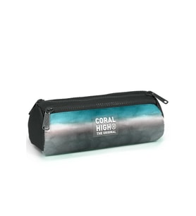 Coral High Kids Turkuaz Gri Batik Üç Bölmeli Kalem Çantası 22068