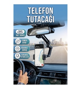 Araç Dikiz Aynası Telefon Tutucu – Döner ve Ayarlanabilir Navigasyon Standı