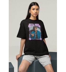 Justin Bieber Baskılı Unisex Oversize Şarkıcı Tişört