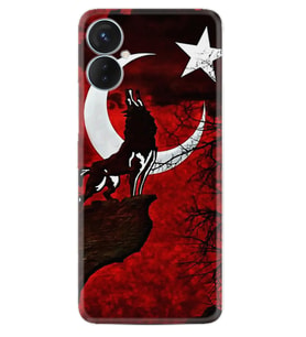 Tecno Spark 9T Kılıf Resimli Desenli Baskılı Silikon Wolf and Moon 2 1381