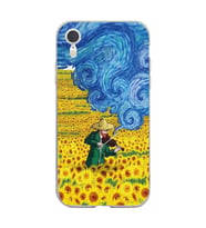 Iphone XR Uyumlu Vincent Van Gogh Tasarımlı Şeffaf Telefon Kılıfı