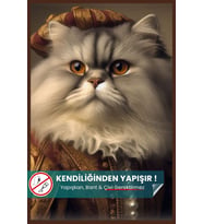 İran Kedisi Posteri, Soylu Kedi Posteri, Yüksek Çözünürlüklü Akıllı Kağıt Poster,Yapay Zeka Tasarım