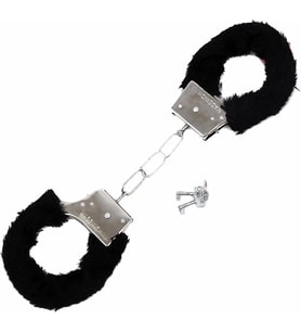 Peluşlu Metal Fantezi Kelepçe Siyah