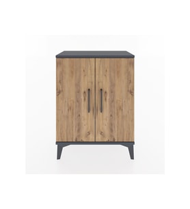 Arges Komodin 2 Raflı 2 Kapaklı 60x30x80 Antrasit-Çam