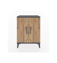 Arges Komodin 2 Raflı 2 Kapaklı 60x30x80 Antrasit-Çam