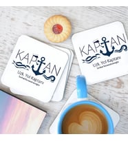 Kişiye Özel Denizci Kaptanlara Özel Bardak Altlığı Seti