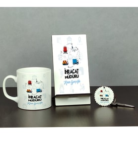 İhracat Müdürü Üçlü Set (Kupa + Telefon Standı + Anahtarlık)