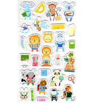 Sticker Eva Kabartmalı Stiker Çıkartma Defter Etiket (XK001) 14x24 cm - Okul Hayvan Sevimli