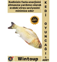 #KediOyuncağı Gerçekçi Dayanıklı Yumuşak Diş Kaşıyıcı İnteraktif Avcı Şık Peluş Balık Kedi Oyuncağı