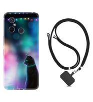 Xiaomi Redmi 12C Kılıf Silikon Boyun Askılı İpli Desenli Silikon Window Cat 1787