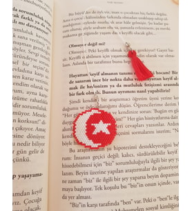 Miyuki Boncuk El Yapımı Türk Bayrağı Ay Yıldız Bayrak Kitap Ayracı