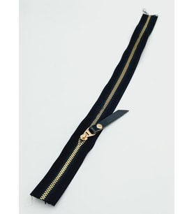 Angel Çanta Aksesuar Gerçek Deri Başlıklı Siyah Fermuar 40 Cm Light Gold Metal