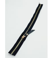 Angel Çanta Aksesuar Gerçek Deri Başlıklı Siyah Fermuar 40 Cm Light Gold Metal