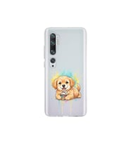 Xiaomi Mi Note 10 ile Uyumlu Splash Köpek Tasarımlı Şeffaf Silikon Kılıf