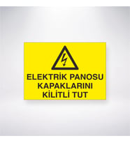 Elektrik Panosu Kapaklarını Kilitli Tut 21x28 Arkası Yapışkanlı Levha