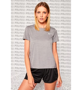 Nike Miler Dri Fit Tee Sırt Hava Panelli Koşu Spor Antrenman Tişörtü Gri