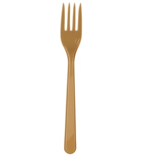Plastik Gold Altın Renkli Lüx Parti Doğum Günü Çatal - 18 Cm. - 25 Adetlik Paket