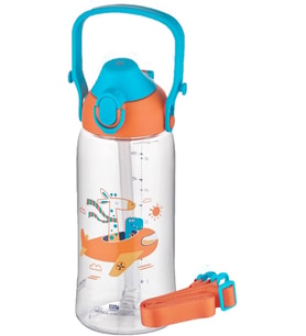 Lexroo 730ml Tritan Tek Kapak Çift Kullanım Pipetli/Pipetsiz Askı Aparatlı Tritan Çocuk Su Matarası
