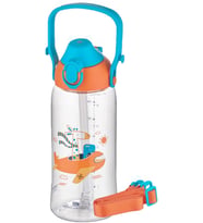 Lexroo 730ml Tritan Tek Kapak Çift Kullanım Pipetli/Pipetsiz Askı Aparatlı Tritan Çocuk Su Matarası