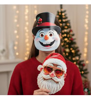 Maske Yılbaşı Temalı 2li Kardan Adam Noel Baba