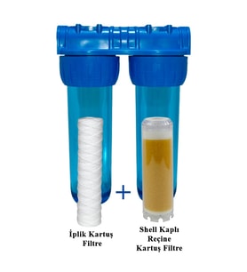 Kireç Önleyici Çamur Kir Pas Mil Süzücü İplik Filtre 10" inç (Siyah - Beyaz)