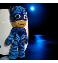 3D Kabartma El Emeği Göz Nuru Pijamaskeliler Pjmasks Seramik Kupa Bardak 400 ml Hediye Paketi Yapılır (Mavi)